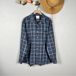 Billy Reid Men's Plaid Standard Fit Collared Button Down Shirt Size XXL